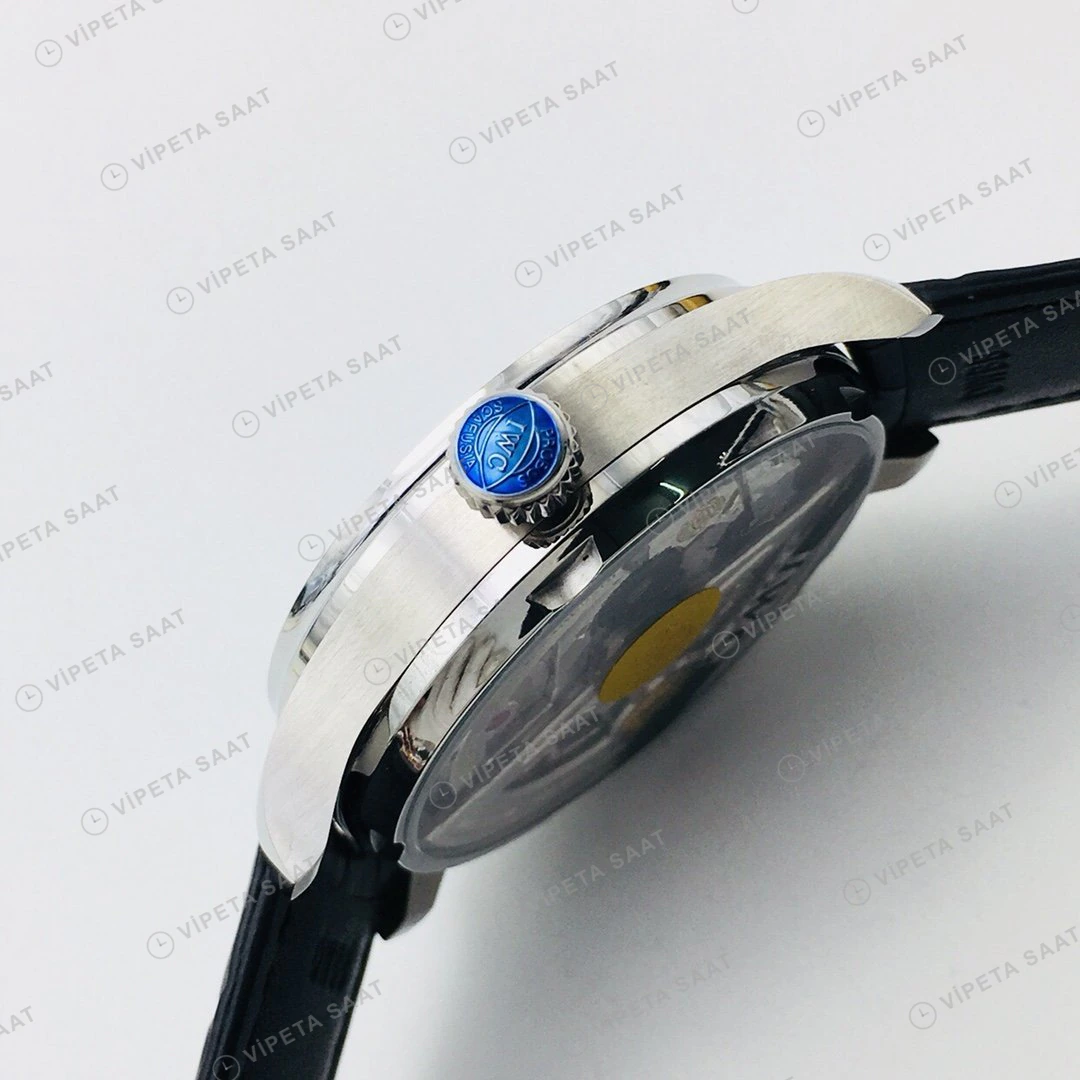 IWC Portugieser Mavi Kadran Çelik Super Clone ETA Eta Saat detay 9