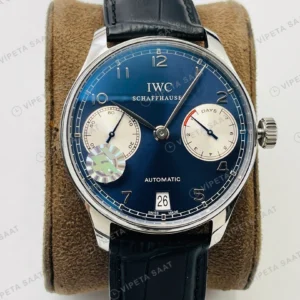 IWC Portugieser Otomatik Mavi Kadran Çelik 42mm Super Clone ETA Eta Saat karşıdan görünüm