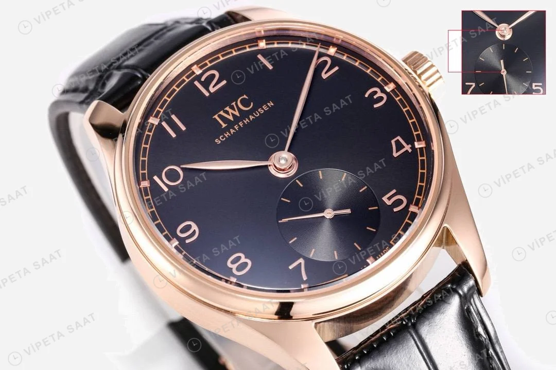 IWC Portuguese Automatic Portugieser Automatic Black Super Clone ETA Saat detay 3