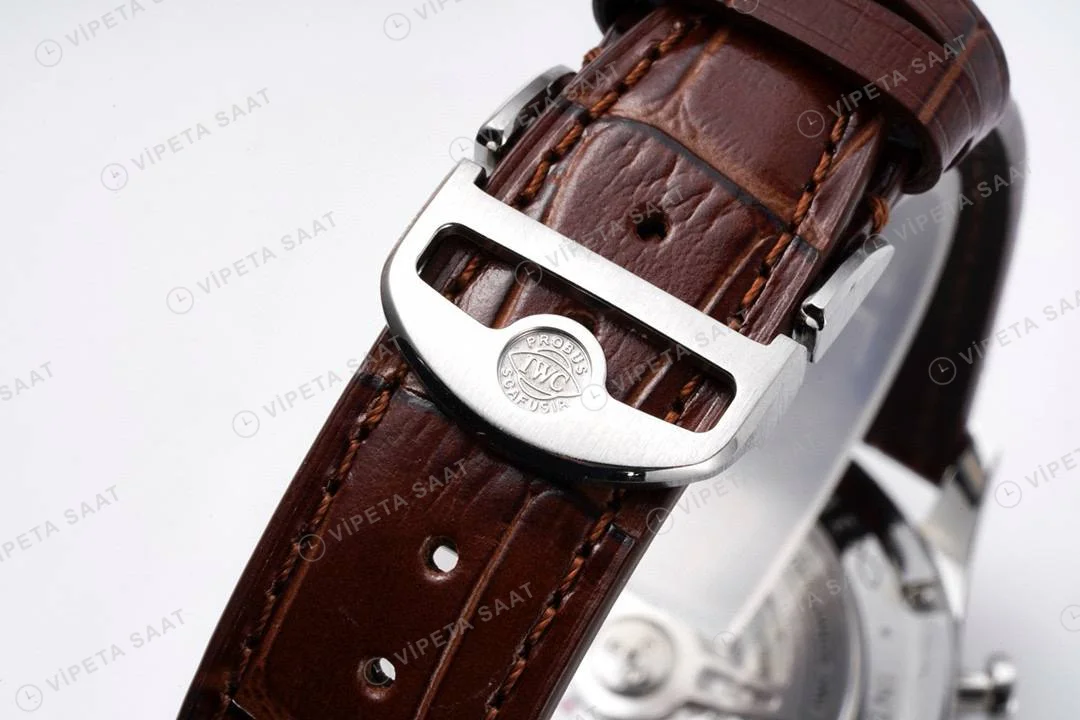 IWC Portuguese Chronograph Silver Dial 41mm ETA Saat Super Clone ETA detay 9