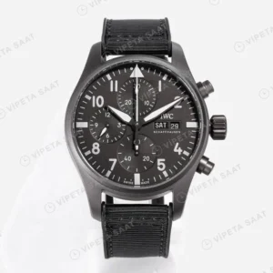 IWC WC Pilot Chronograph Mat Kasa IW388111 Super Clone ETA Saat karşıdan görünüm