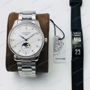 Longines Master Collection Ay Evreli Beyaz Kadran Çelik 40mm Super Clone ETA Eta Saat detay 6