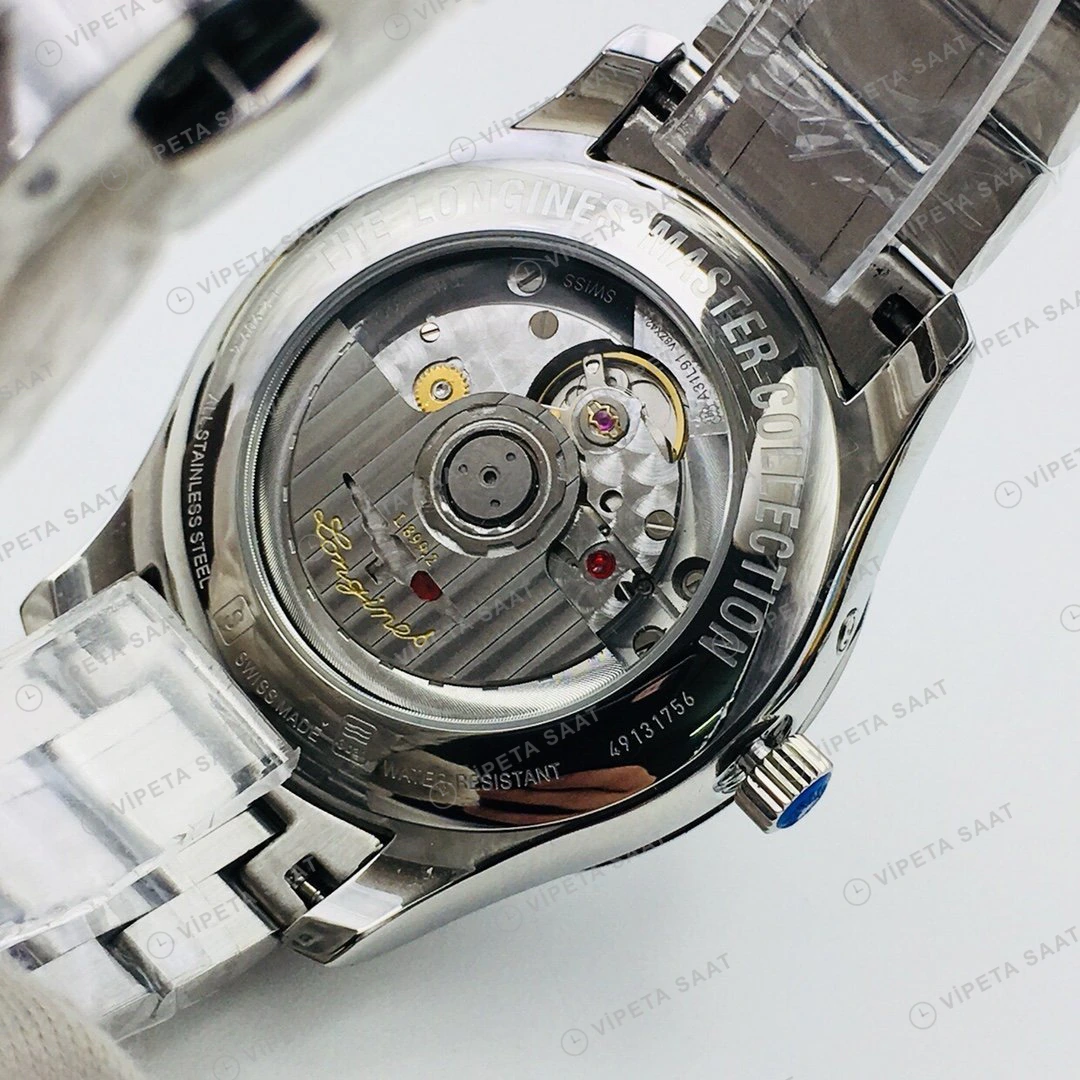 Longines Master Collection Ay Evreli Beyaz Kadran Çelik 40mm Super Clone ETA Eta Saat detay 8