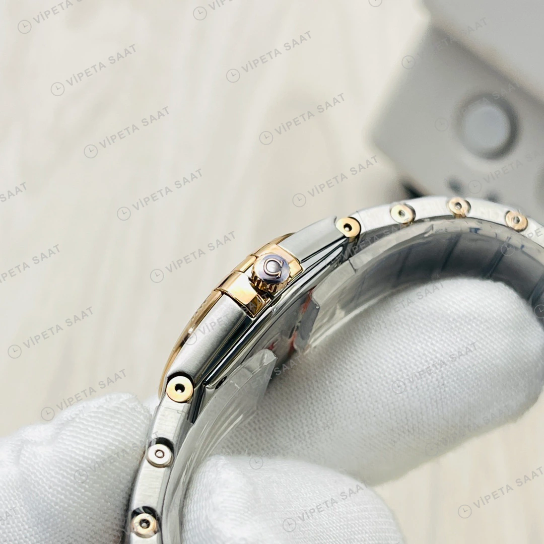 Omega Constellation Beyaz Kadran Çelik 28mm Super Clone ETA Eta Saat detay 5