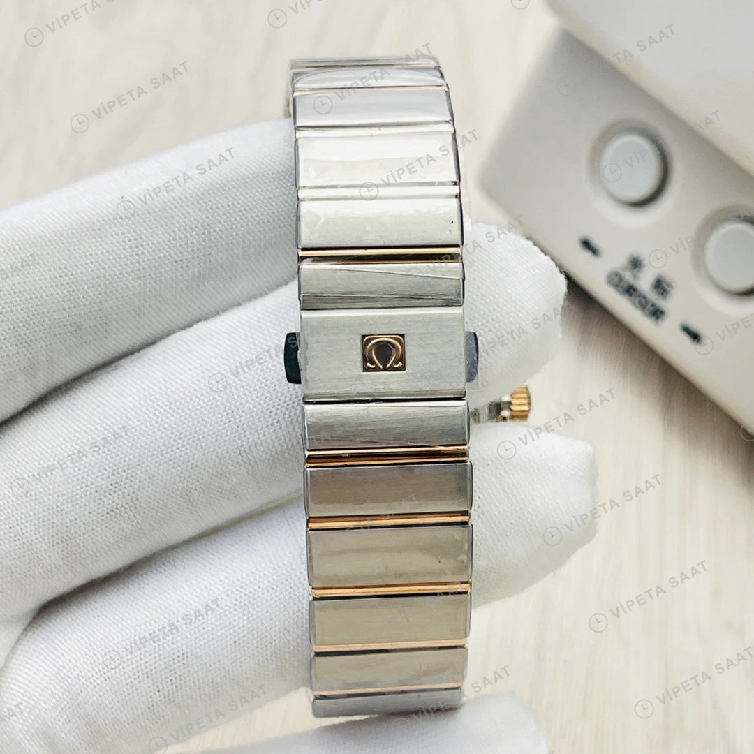 Omega Constellation Gümüş Kadran Çelik Gold 35mm Super Clone ETA Eta Saat yan görünüm