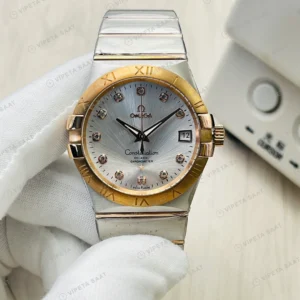 Omega Constellation Gümüş Kadran Çelik Gold 35mm Super Clone ETA Eta Saat detay 8