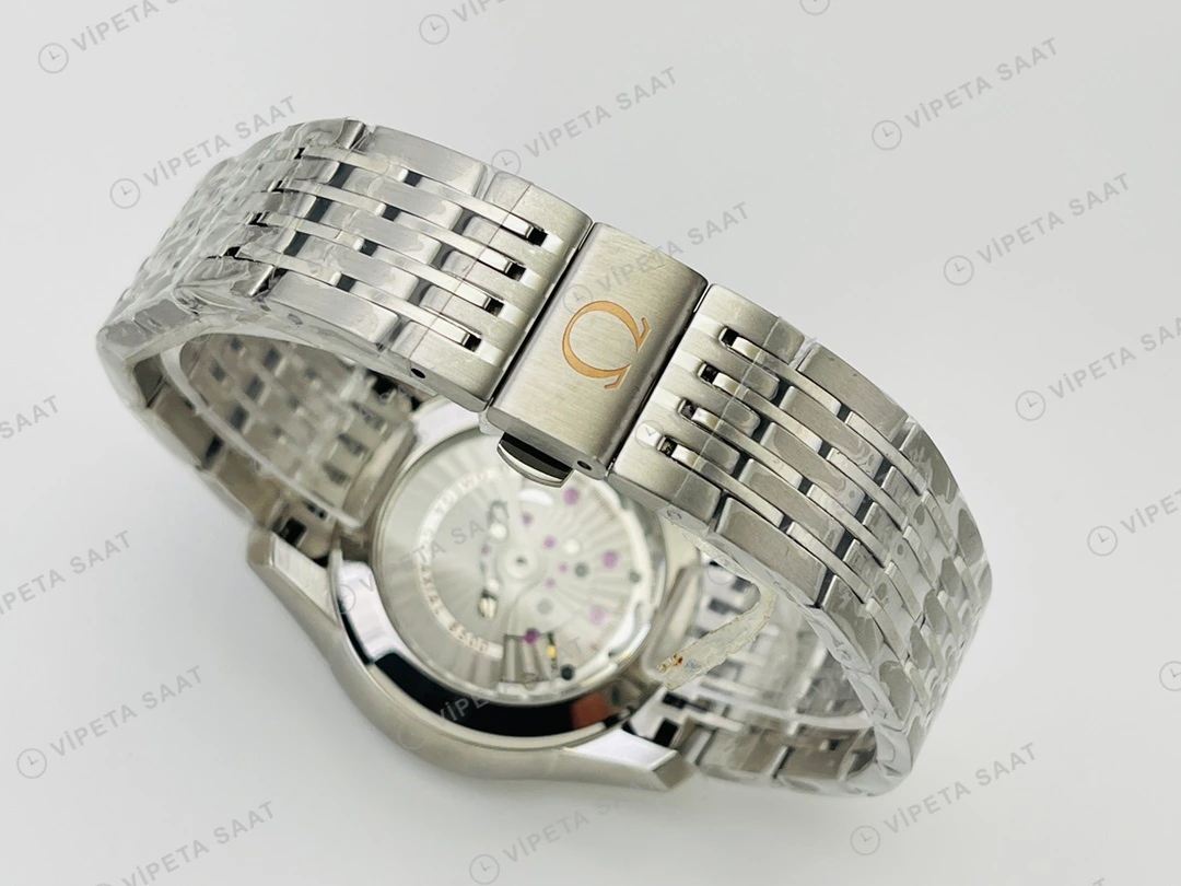 Omega De Ville Co-Axial Chronometer Beyaz Kadran Çelik Super Clone ETA Eta Saat yan görünüm