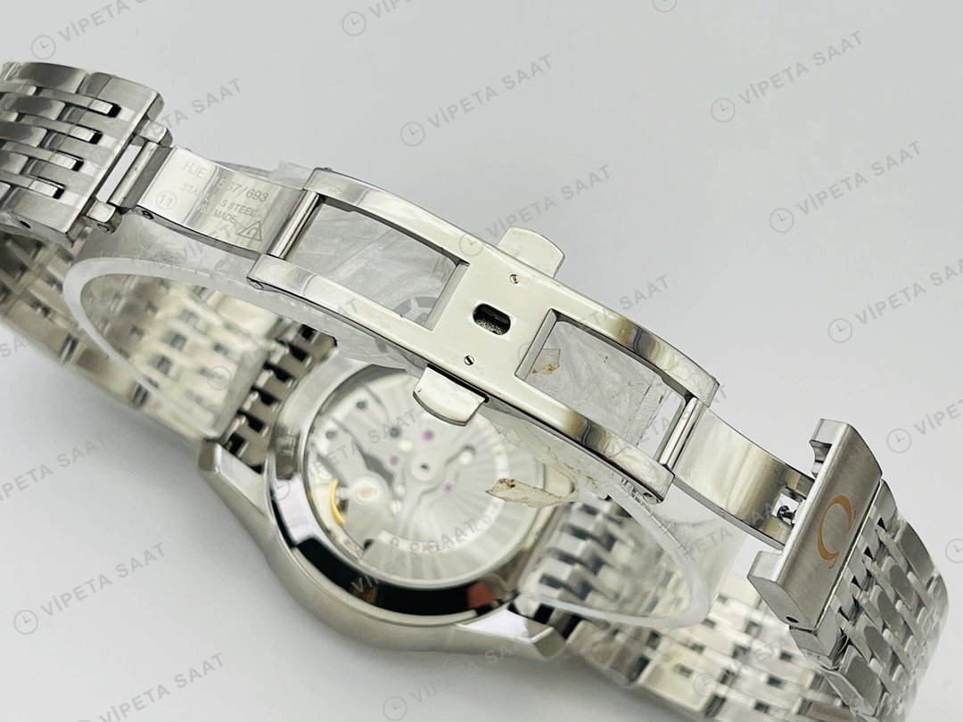 Omega De Ville Co-Axial Chronometer Beyaz Kadran Çelik Super Clone ETA Eta Saat detay 6