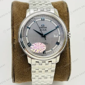 Omega De Ville Co-Axial Gri Kadran Çelik 40mm Super Clone ETA Eta Saat yan görünüm