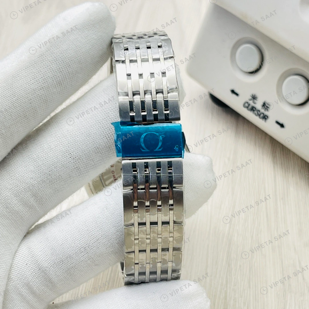 Omega De Ville Co-Axial Mavi Kadran Çelik 40mm Super Clone ETA Eta Saat detay 6