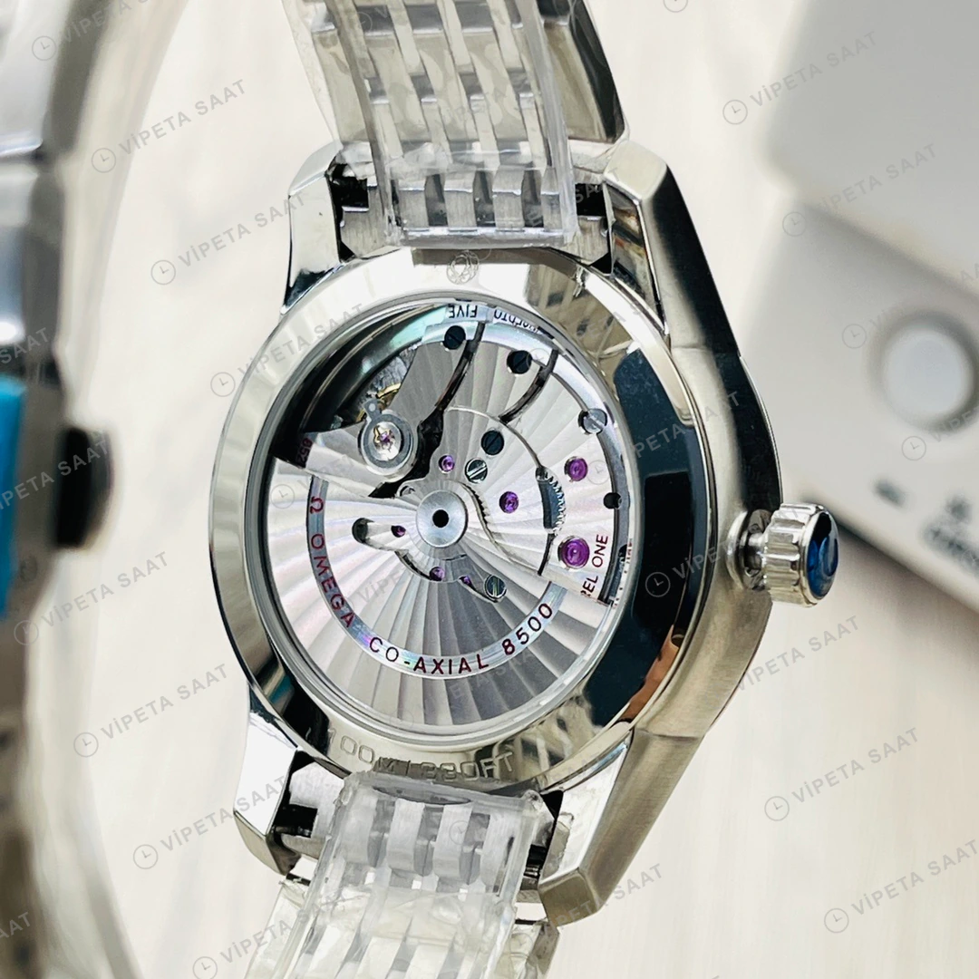 Omega De Ville Co-Axial Mavi Kadran Çelik 40mm Super Clone ETA Eta Saat detay 8