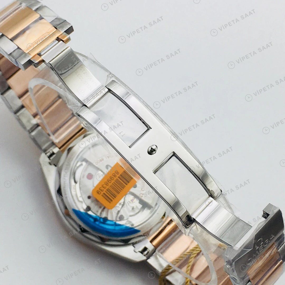 Omega Seamaster Aqua Terra Beyaz Kadran Çelik Gold 41mm Super Clone ETA Eta Saat detay 6
