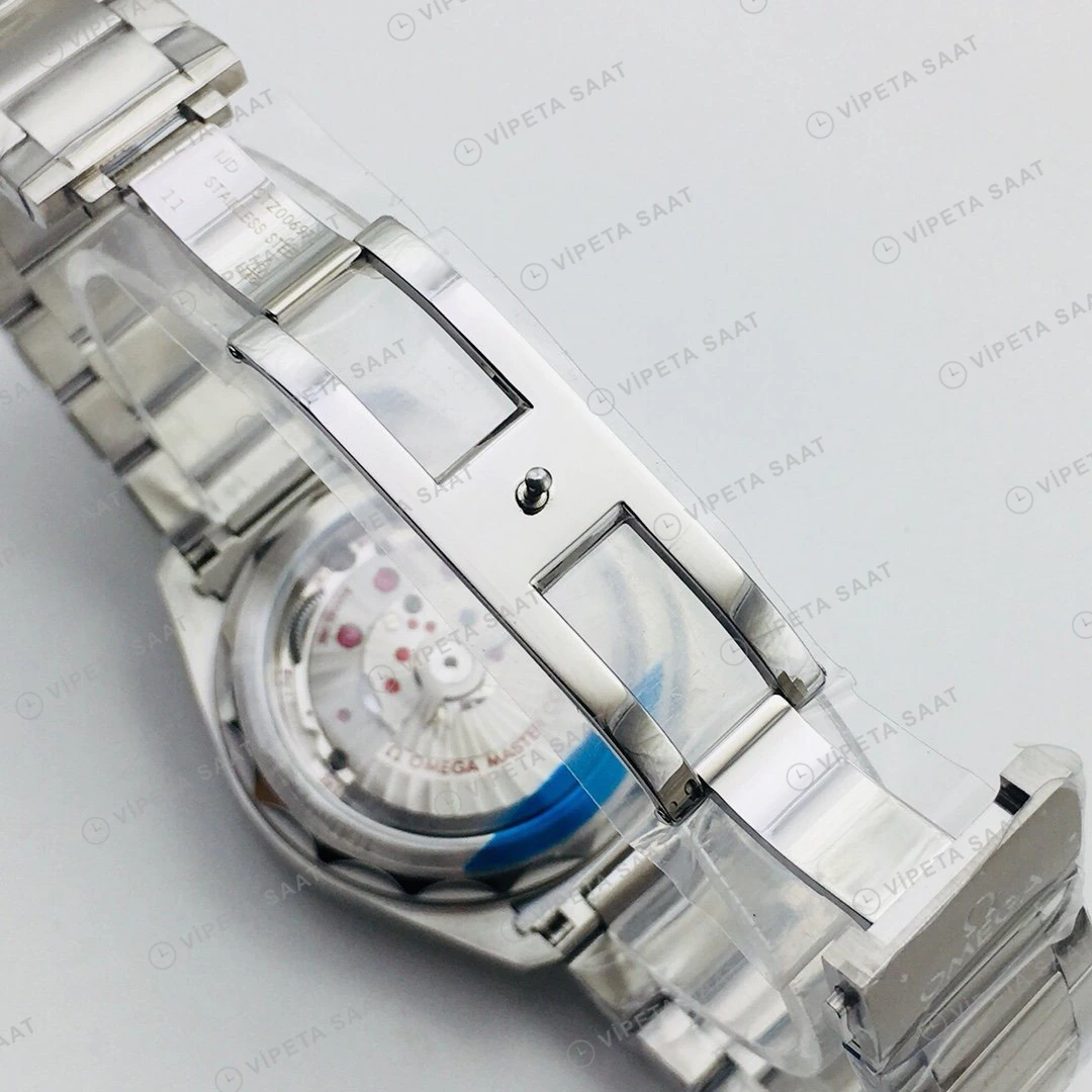 Omega Seamaster Aqua Terra Beyaz Kadran Çelik Super Clone ETA Eta Saat detay 4
