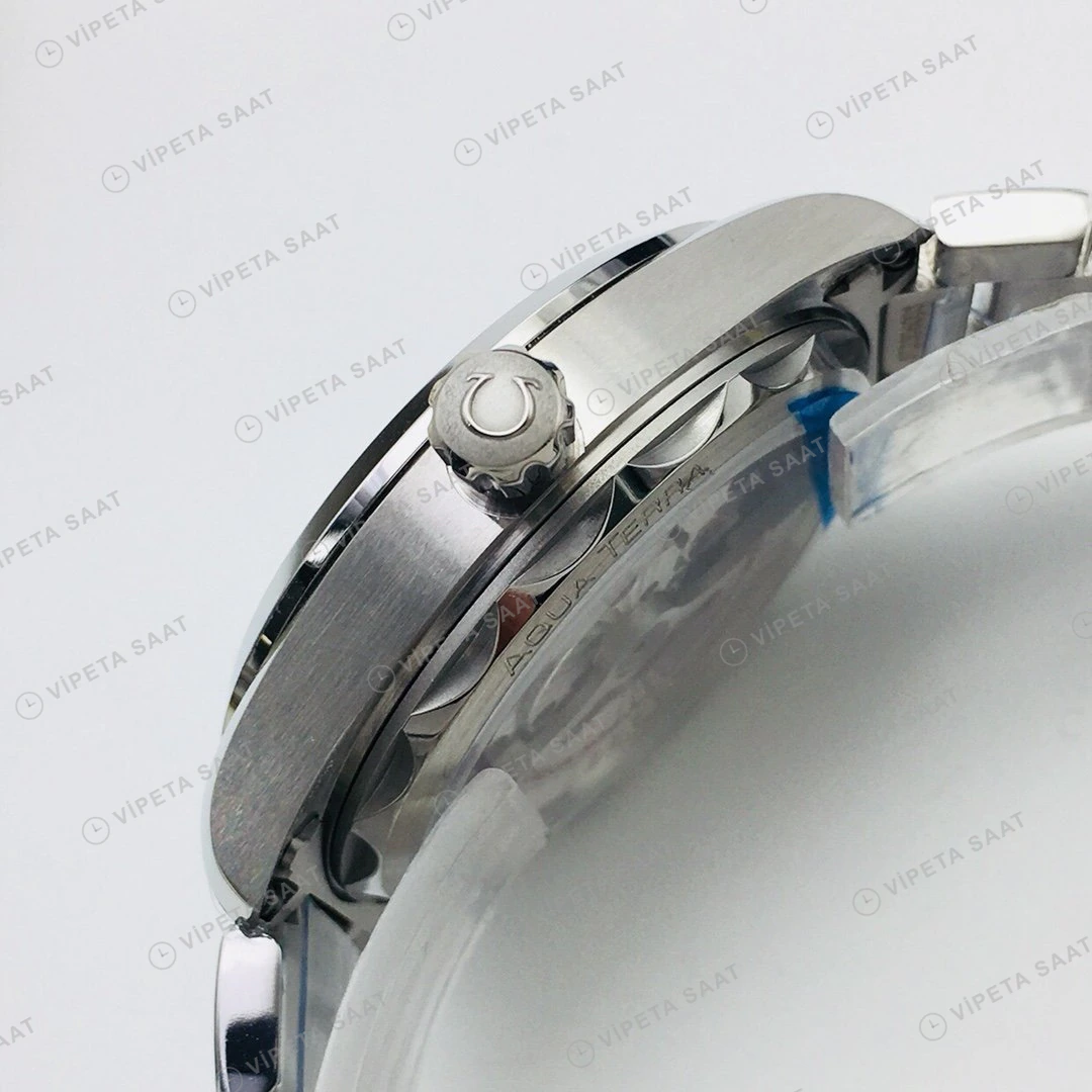Omega Seamaster Aqua Terra Beyaz Kadran Çelik Super Clone ETA Eta Saat detay 5