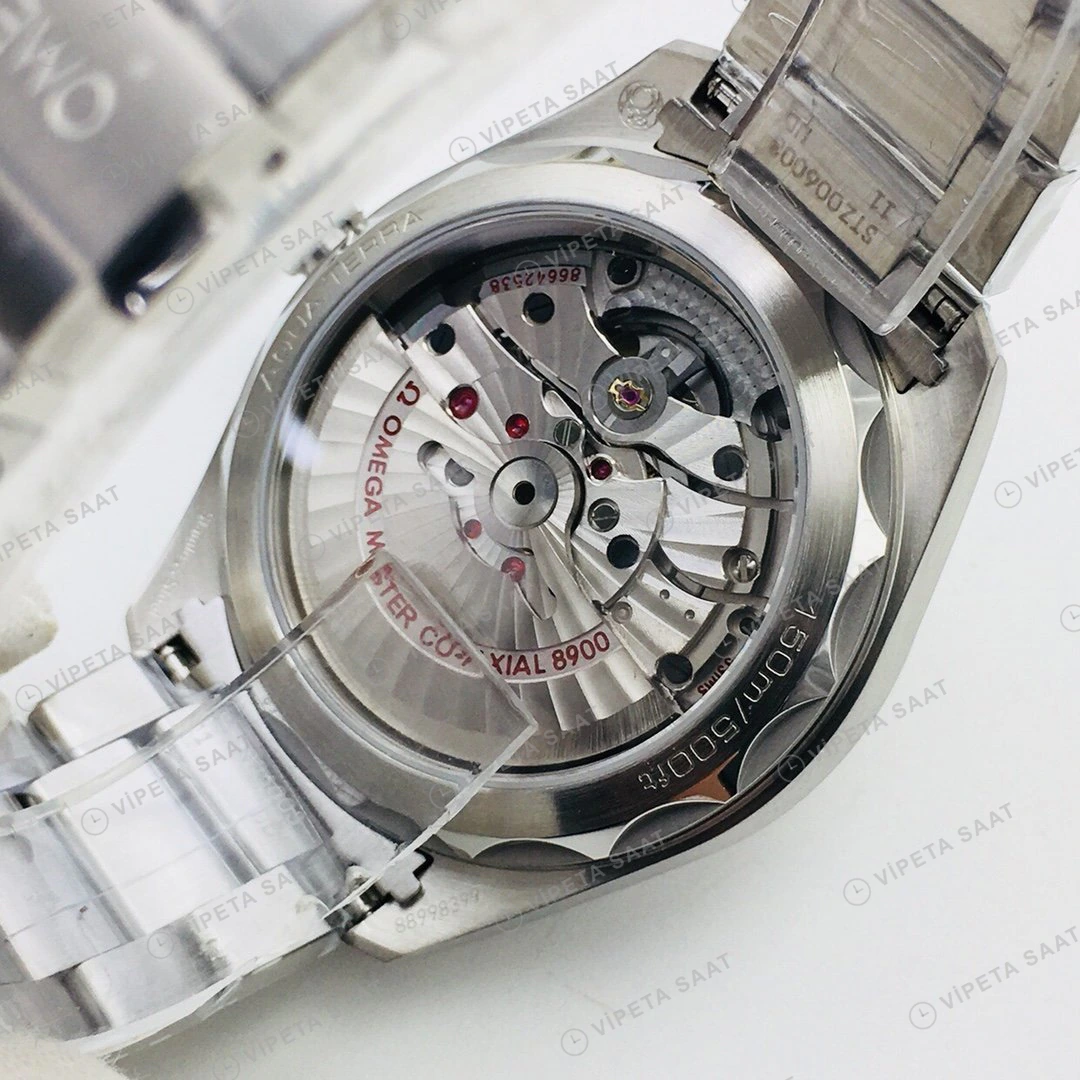 Omega Seamaster Aqua Terra Beyaz Kadran Çelik Super Clone ETA Eta Saat detay 6