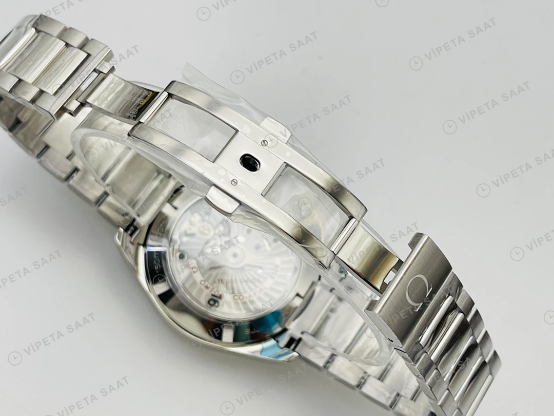 Omega Seamaster Aqua Terra Siyah Kadran Çelik Super Clone ETA Eta Saat detay 3