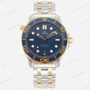 Omega Seamaster Diver 300 M Blue Dial Gold Bezel 42mm Super Clone ETA Saat karşıdan görünüm
