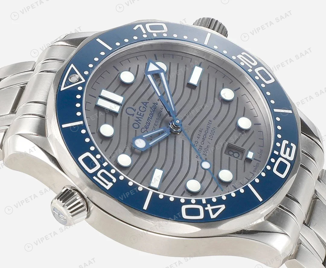 Omega Seamaster Diver 300 M Gray Dial Super Clone ETA Saat detay 4