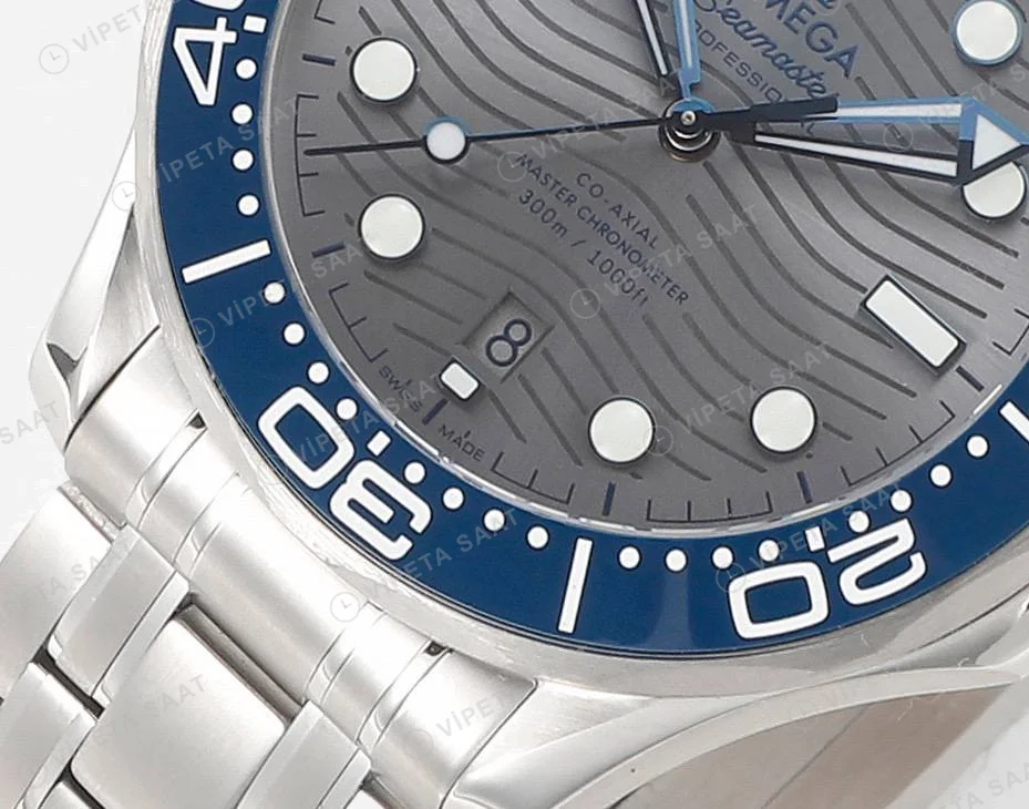 Omega Seamaster Diver 300 M Gray Dial Super Clone ETA Saat detay 5