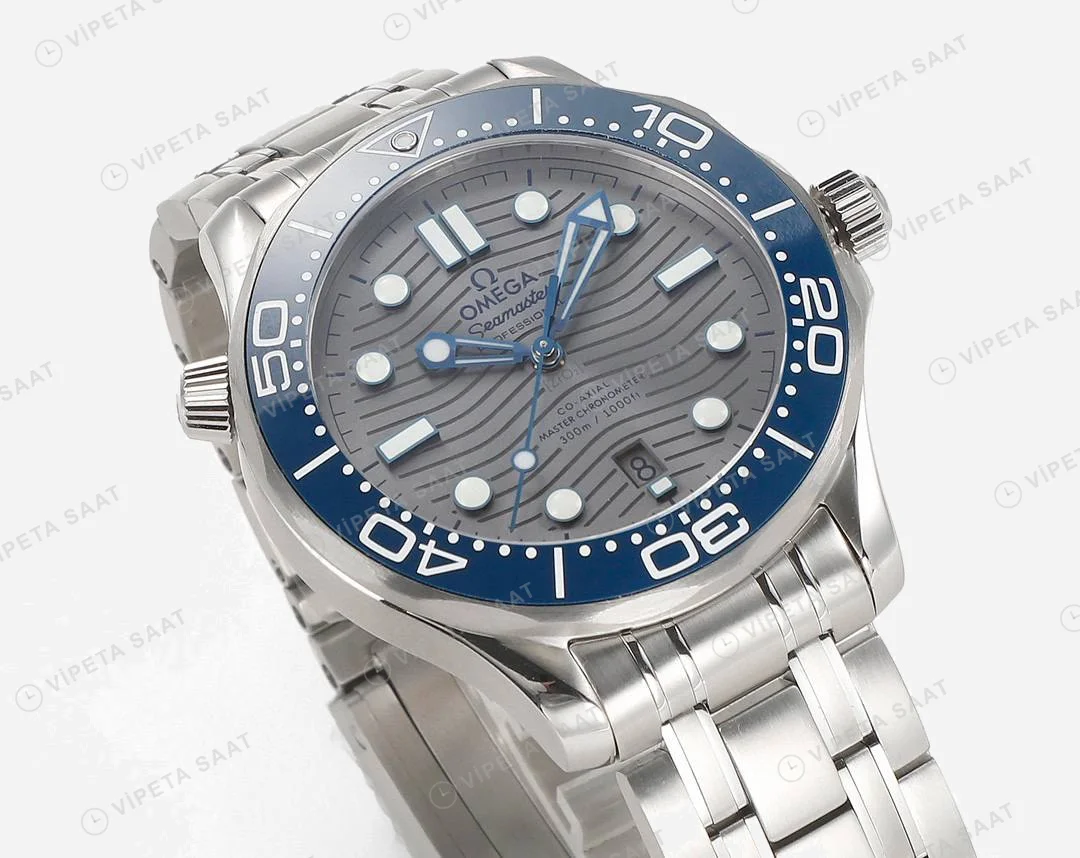 Omega Seamaster Diver 300 M Gray Dial Super Clone ETA Saat detay 6