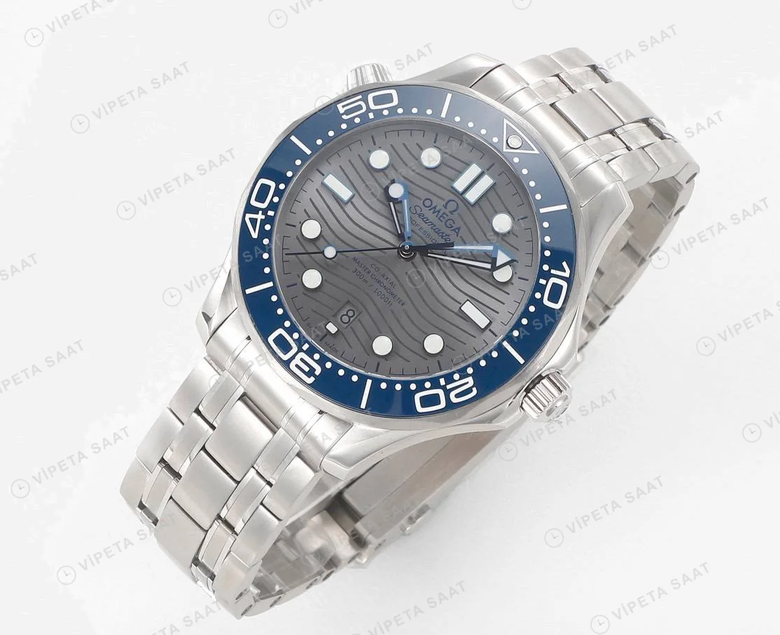 Omega Seamaster Diver 300 M Gray Dial Super Clone ETA Saat detay 8