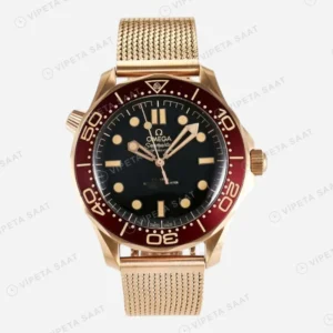 Omega Seamaster Diver 300M Bronze Gold Burgundy Red Super Clone Eta Saat karşıdan görünüm