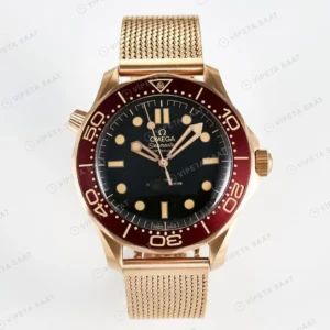 Omega Seamaster Diver 300M Bronze Gold Burgundy Red Super Clone Eta Saat yan görünüm
