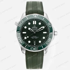 Omega Seamaster Diver 300M Green Rubber Super Clone ETA Saat karşıdan görünüm