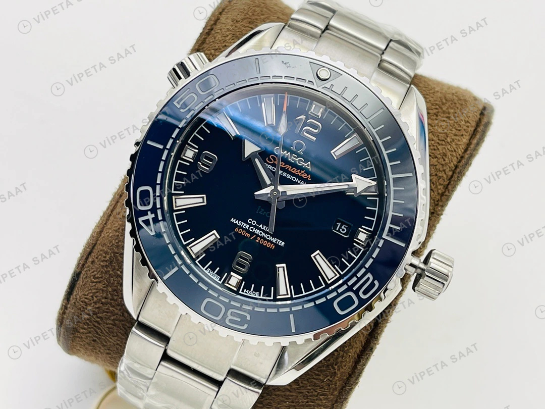Omega Seamaster Planet Ocean 600M Mavi Kadran Çelik 43.5mm Super Clone ETA Eta Saat detay 9