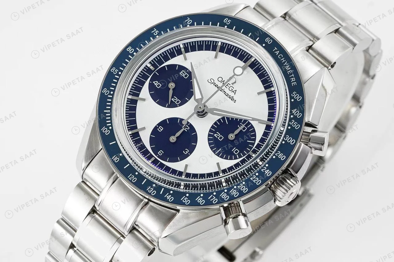 Omega Speedmaster Black And White Black Ceramic Super Clone ETA Saat detay 8