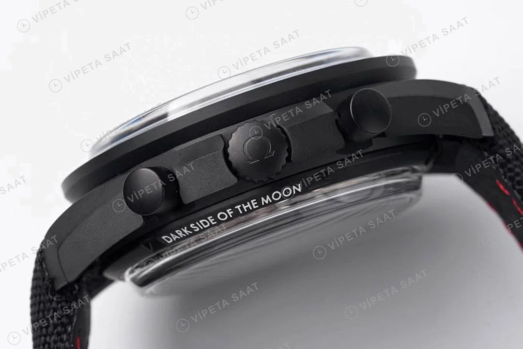 Omega Speedmaster Moonwatch Dark Side Of The Moon Black Super Clone ETA Saat detay 9