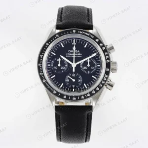 Omega SpeedMaster MoonWatch Siyah Deri Kordon VENUS75 Super Clone ETA Saat karşıdan görünüm