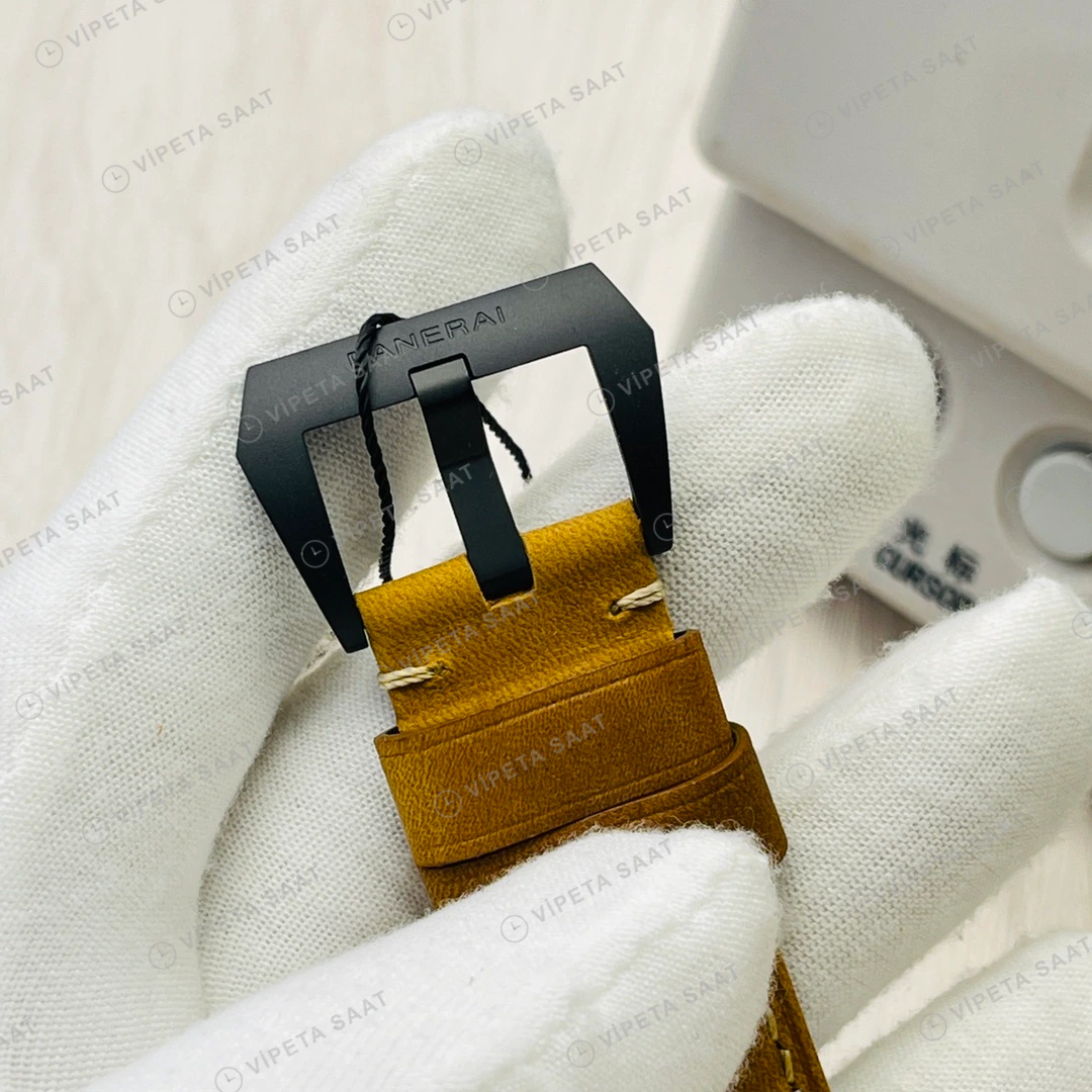 Panerai Luminor GMT Ceramica Siyah Kadran Kauçuk Kordon Super Clone ETA Eta Saat detay 5