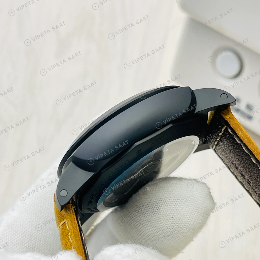 Panerai Luminor GMT Ceramica Siyah Kadran Kauçuk Kordon Super Clone ETA Eta Saat detay 7