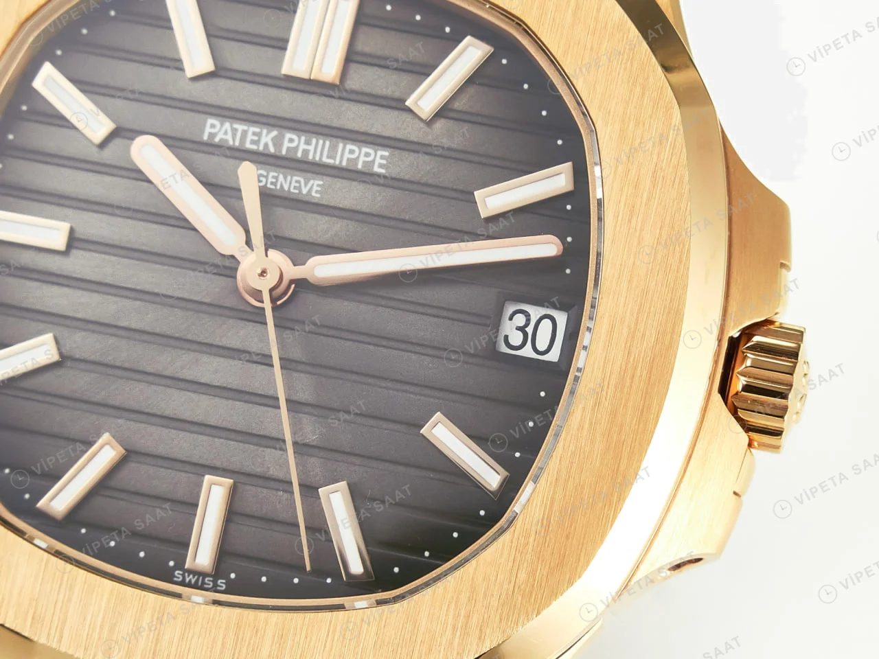 Patek Philippe 5711 Rose Nautilus 3k Factory Super Clone Eta Saat detay 12