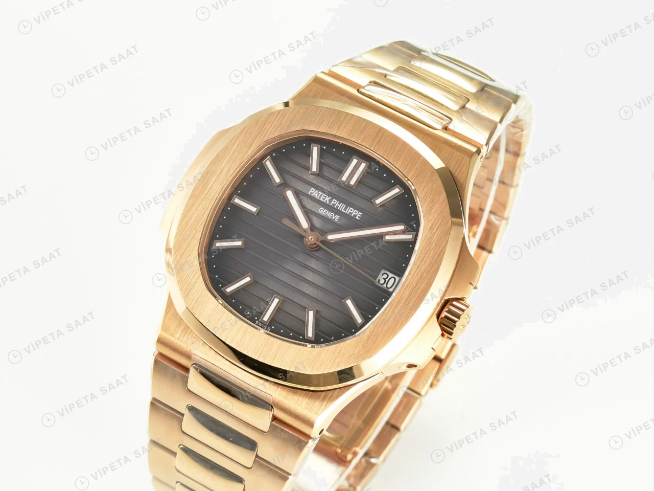 Patek Philippe 5711 Rose Nautilus 3k Factory Super Clone Eta Saat detay 8