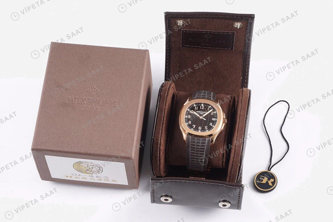 Patek Philippe Aquanaut 5167R Kahve Kadran Gold Kauçuk Kordon Super Clone ETA Eta Saat detay 3