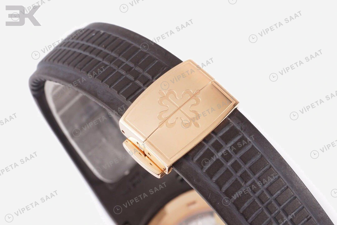 Patek Philippe Aquanaut 5167R Kahve Kadran Gold Kauçuk Kordon Super Clone ETA Eta Saat detay 7