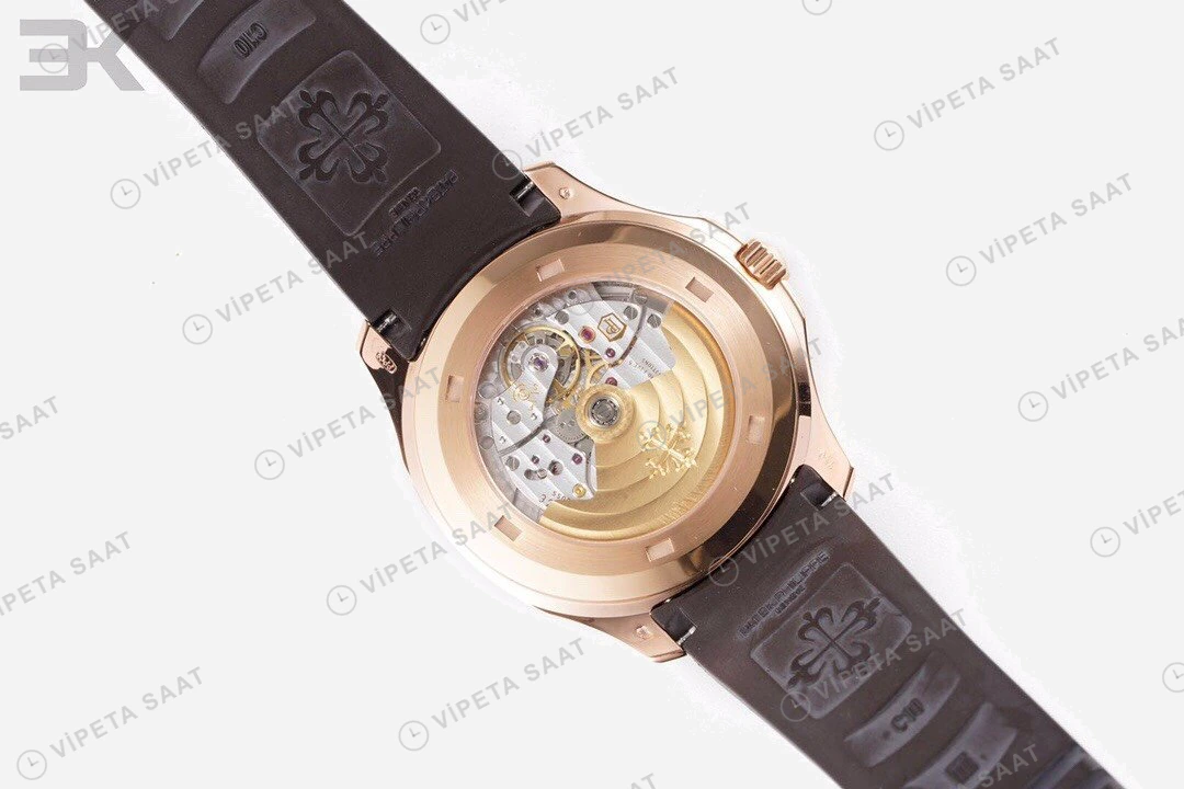 Patek Philippe Aquanaut 5167R Kahve Kadran Gold Kauçuk Kordon Super Clone ETA Eta Saat detay 8