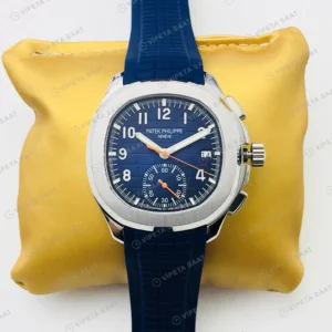 Patek Philippe Aquanaut Kronograf 5968 Mavi Kadran Çelik Kauçuk Kordon Super Clone ETA Eta Saat yan görünüm