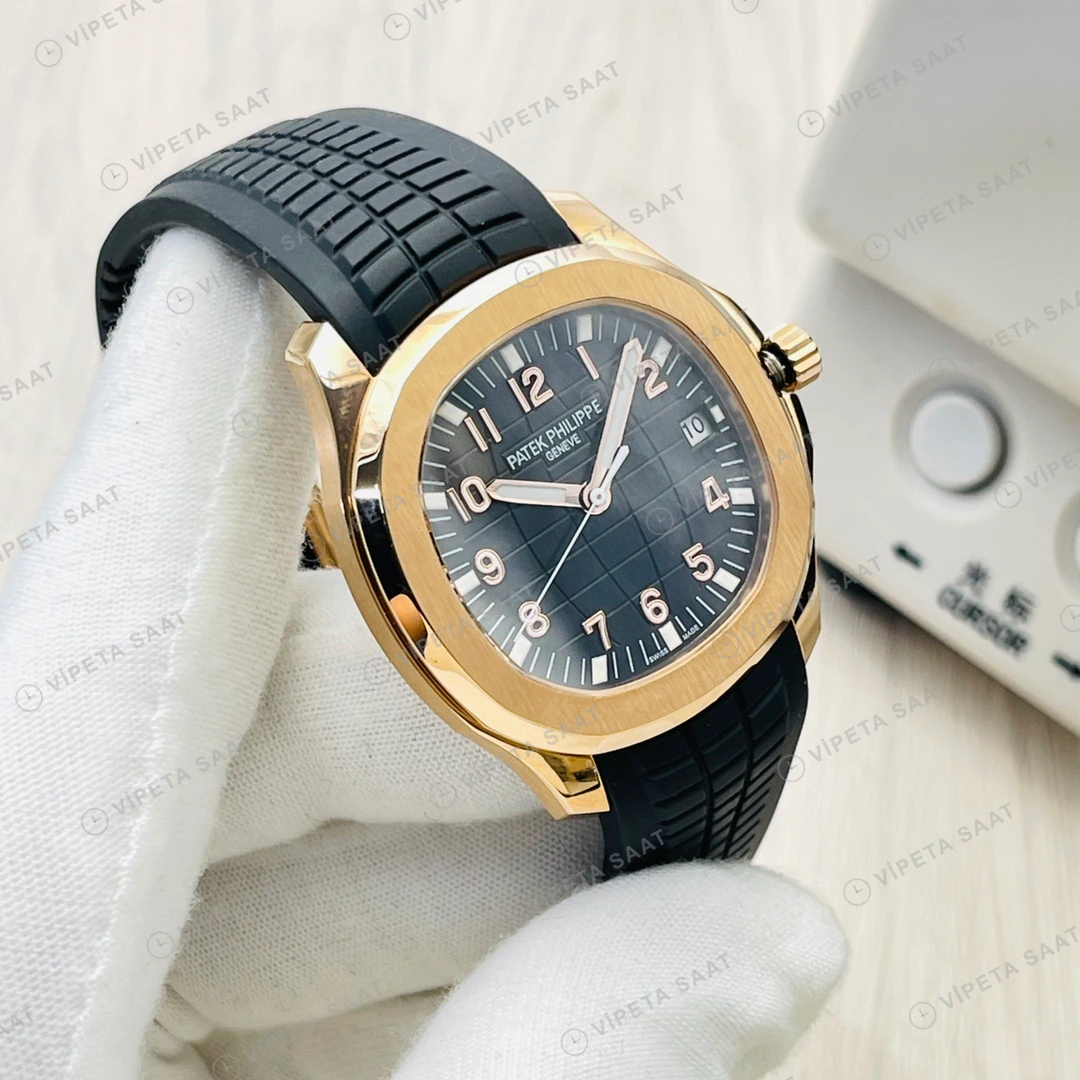 Patek Philippe Aquanaut Siyah Kadran Gold 40mm Super Clone ETA Eta Saat detay 8