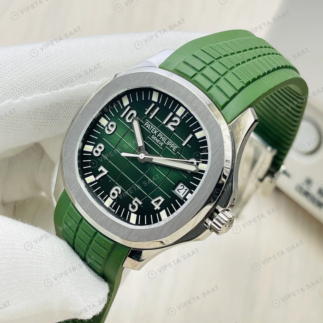 Patek Philippe Aquanaut Yeşil Kadran Çelik Kauçuk Kordon Super Clone ETA Eta Saat detay 8