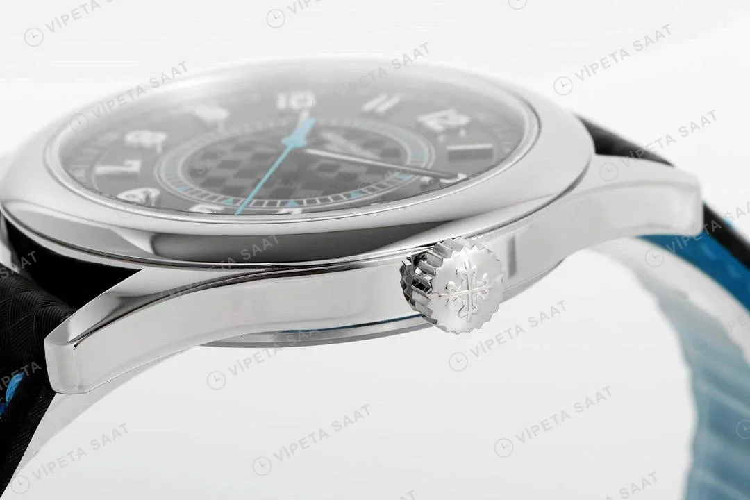 Patek Philippe Calatrava 6007G-011 Mavi Super Clone Eta Saat detay 7