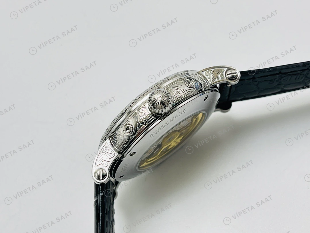 Patek Philippe Grand Complications Perpetual Calendar Beyaz Kadran Çelik Deri Kordon Super Clone ETA Eta Saat detay 4