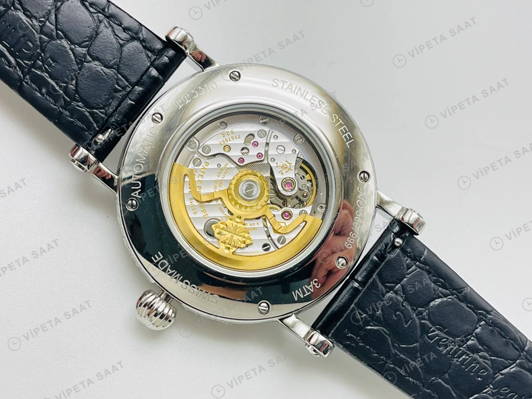 Patek Philippe Grand Complications Perpetual Calendar Beyaz Kadran Çelik Deri Kordon Super Clone ETA Eta Saat detay 6