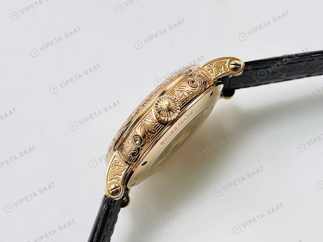 Patek Philippe Grand Complications Perpetual Calendar Beyaz Kadran Gold Deri Kordon Super Clone ETA Eta Saat detay 3