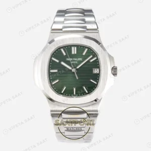 Patek Philippe Nautilus 5711-1A Yeşil Kadran 3K Factory Super Clone Eta Saat karşıdan görünüm