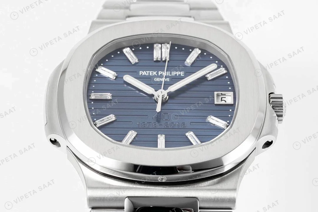 Patek Philippe Nautilus 5711- 40. Yıl Çelik Kasa Mavi Kadran Super Clone Eta Saat detay 7