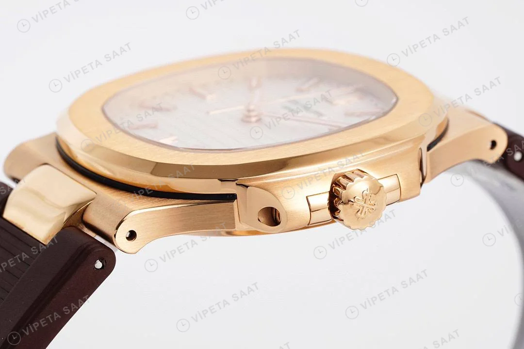 Patek Philippe Nautilus 5711 Kahve Silikon Kordon Super Clone PPF Factory Saat Eta Saat detay 17