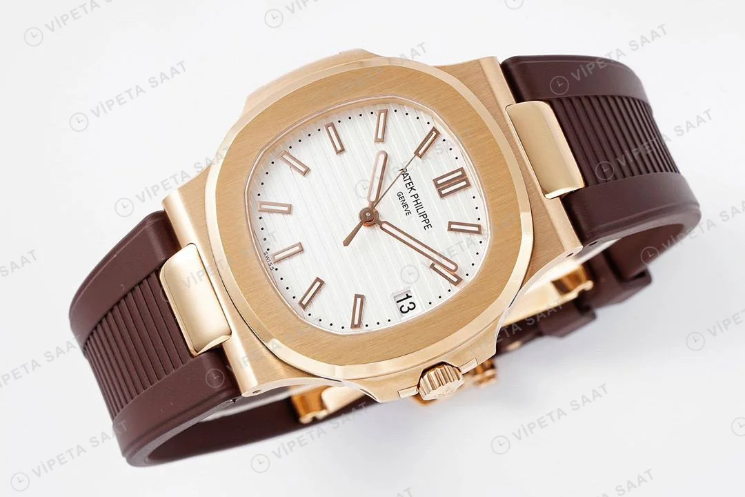 Patek Philippe Nautilus 5711 Kahve Silikon Kordon Super Clone PPF Factory Saat Eta Saat detay 18